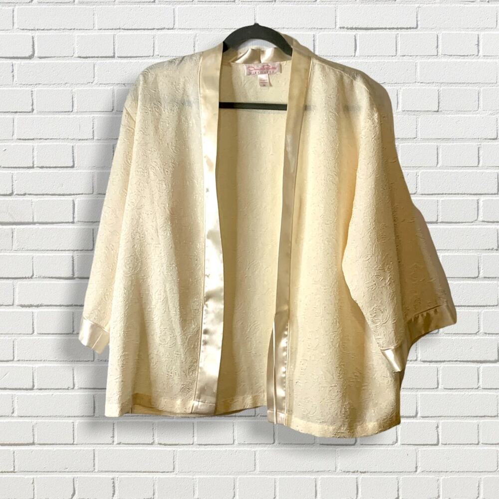 Oscar de la Renta Pink Label Floral Cream Kimono Jacket Medium - Picture 3 of 13